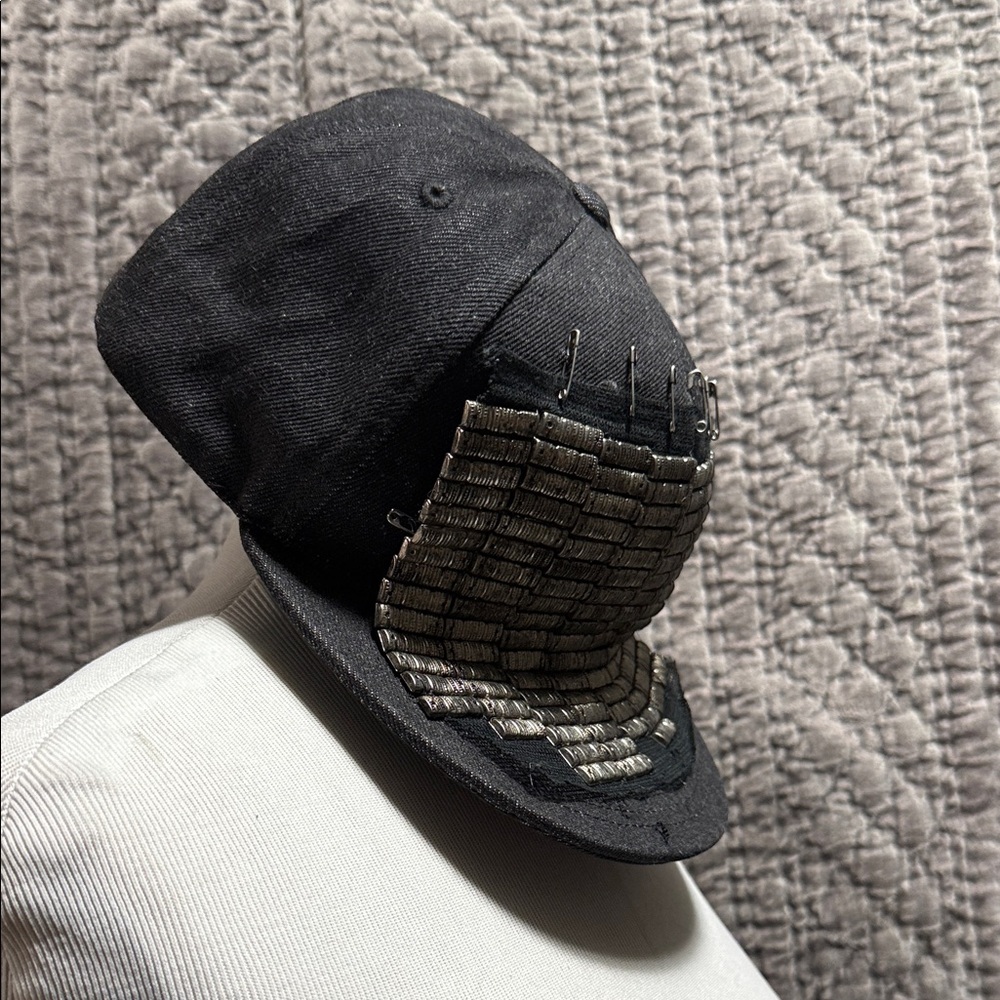 Black and Silver Embellished Men's Hat - Picture 2 of 9